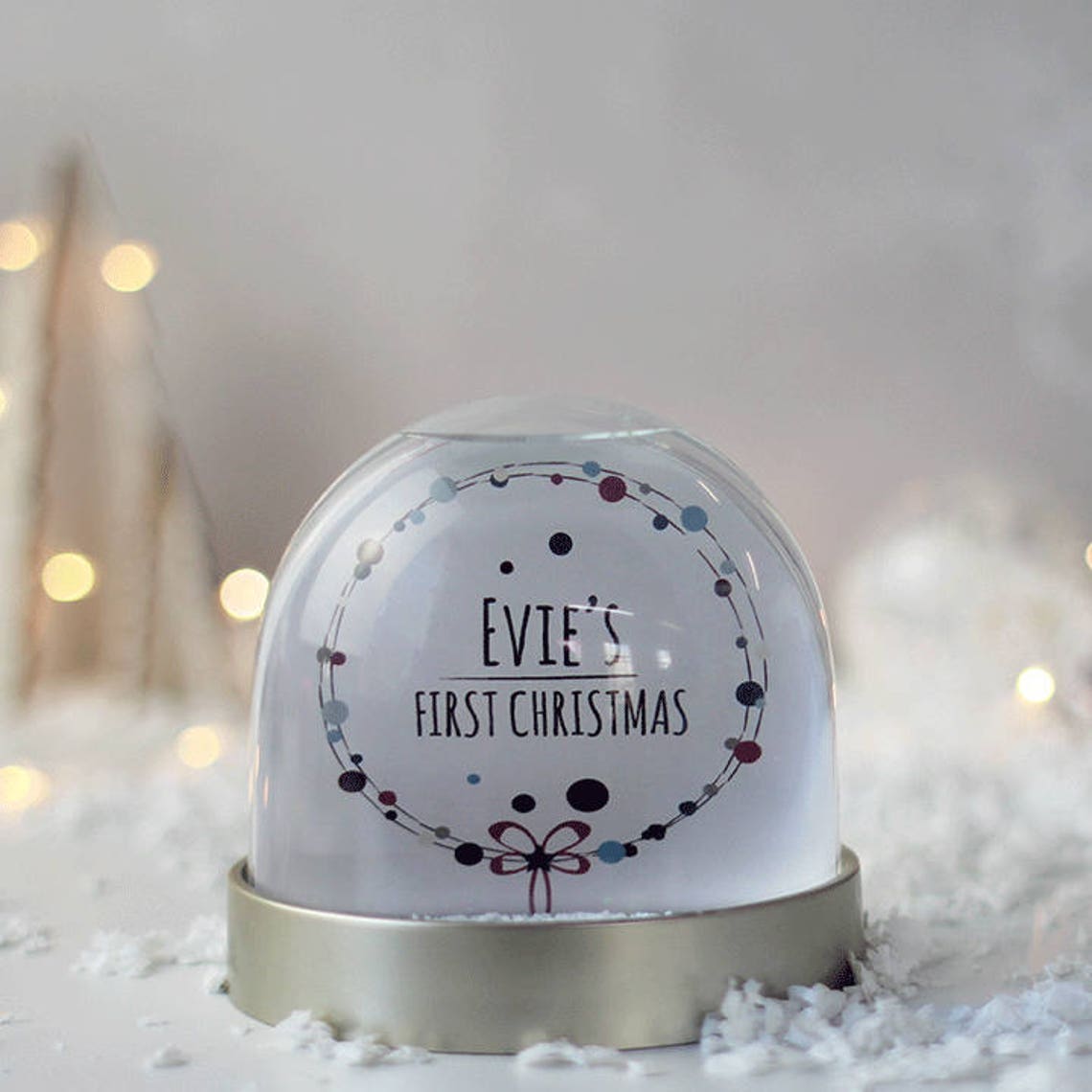 Personalised First Christmas Snow Globe Snow Globe Snow Etsy