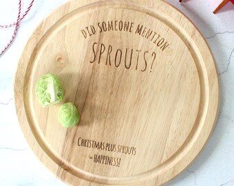 Sprouts Chopping Board - Kerst Chopping Board - Kerstcadeau - Cheeseboard - Breadboard - Christmas Tableware - Scandi Design