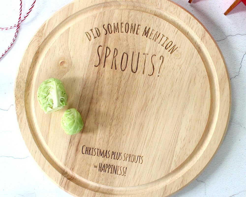 Sprouts Chopping Board - Christmas Cadeau de Noël Cheeseboard Pain Vaisselle Scandi Design