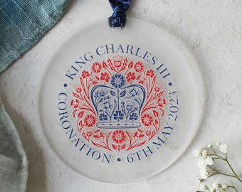 Hanging Decoration With Coronation Emblem - Coronation Keepsake Decoration - Tree Decoration - King Charles Coronation - Charles and Camilla