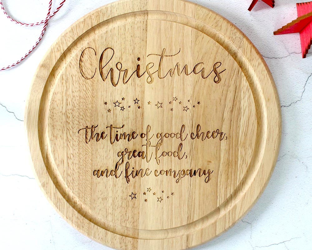 Cadeau de Planche à Découper Noël - Planche Cadeau Fromage Pain Vaisselle Scandi Design Scandi