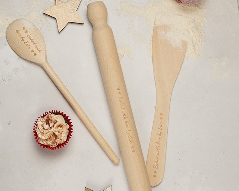 Personalised Baking Set Wood Baking Utensils Gift for Her Etsy UK