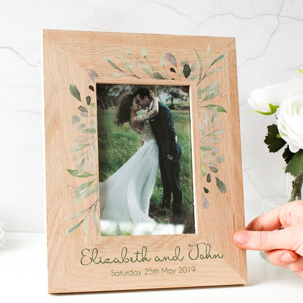 Oak Photo Frame - Personalised Wedding Photo Frame - Personalised Picture Frame - Personalised Frame - Message Photo Frame - Gift Idea