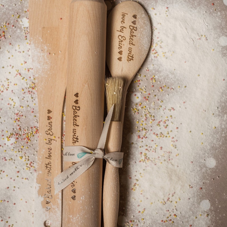 Personalised Baking Set Wood Baking Utensils Gift for Her Etsy UK