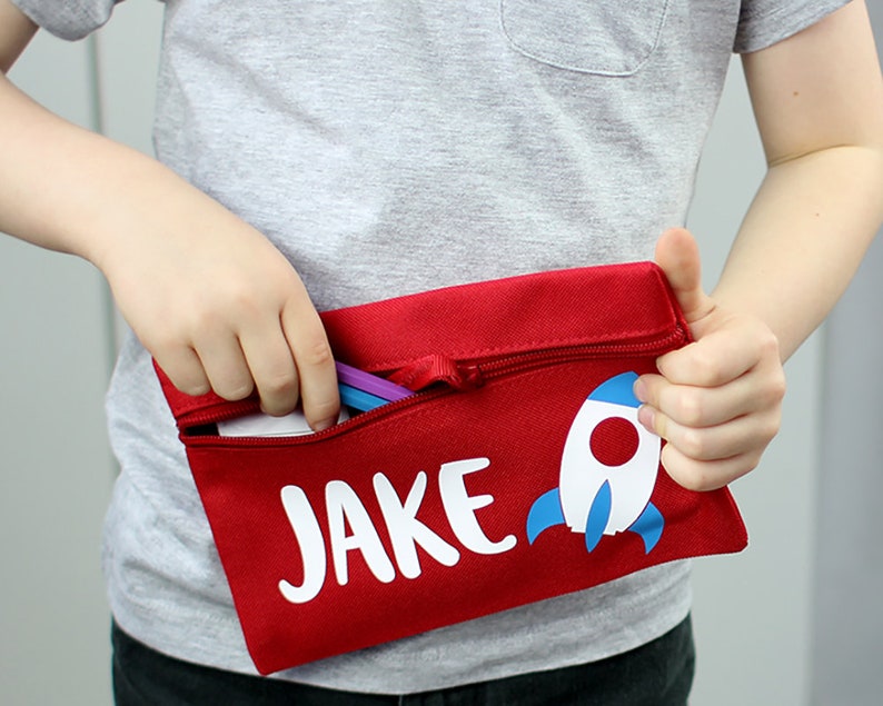 Personalised Rocket Pencil Case Pencil Case Kids Pencil | Etsy