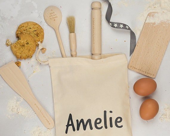 Personalised Baking Set Kids Baking Set Kids Gift Baking Gifts Engraved  Utensils Baking Kit Personalised Gift Baking Supply 