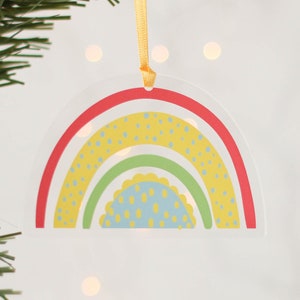Rainbow Christmas Decorations, Set Of Four Hanging Decorations Tree Decorations image 1