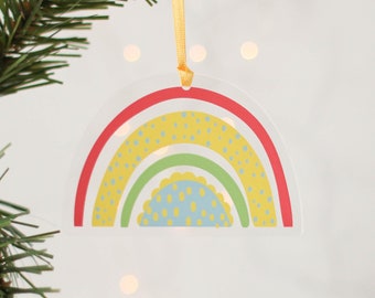 Rainbow Christmas Decorations, Set Of Four - Hanging Decorations - Tree Decorations