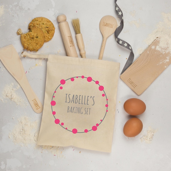 Personalised Childs Baking Set, Bubbles Wreath - Personalised Baking Set - Kids Baking Set - Kids Gift - Baking Gifts - Baking Kit