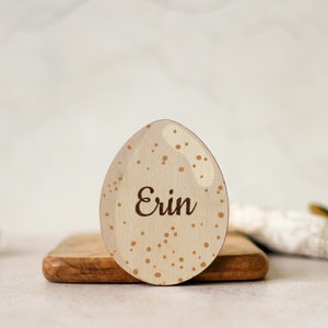 Personalised Place Setting Speckled Egg Easter Name Card Egg Table Card Speckled Egg Place Card Personalised Egg Place Setting Stone