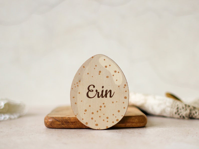 Personalised Place Setting Speckled Egg Easter Name Card Egg Table Card Speckled Egg Place Card Personalised Egg Place Setting Stone