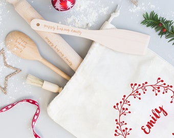 Baking Set - Personalised Baking Gift - Personalised Baking Set - Cotton Bag - Cooking Utensils - Personalized Kitchen - Personalised Bag