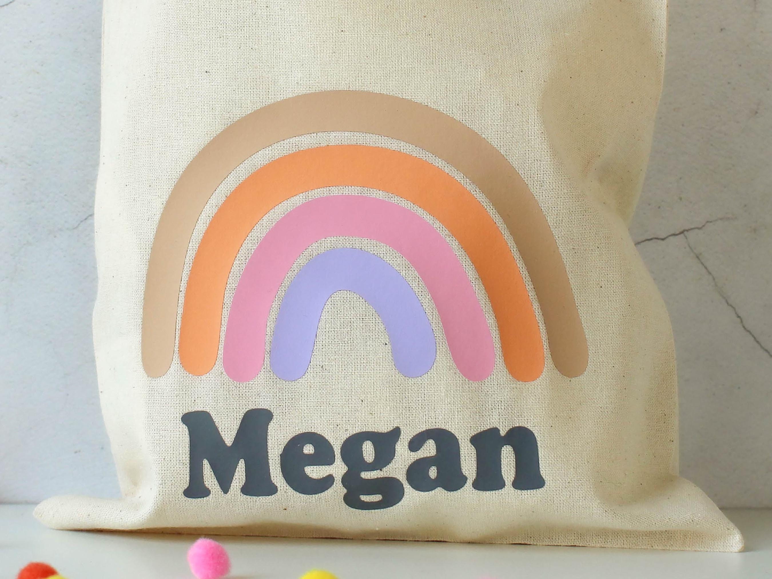 Personalised Rainbow Gift Bag Rainbow Bag Cotton Named | Etsy