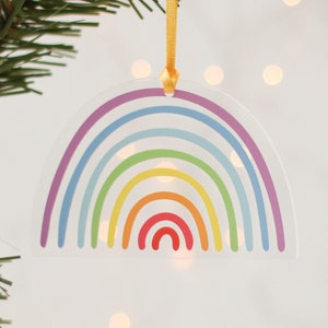 Rainbow Christmas Decorations, Set Of Four Hanging Decorations Tree Decorations image 2