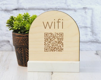 QR Code WiFi Sign, Arch, Modern, Sans Serif, Personalized, Network Sign for Guests, Custom Sign, Airbnb Welcome Guide, Vacation Rental Home