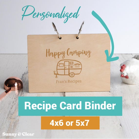 personalized recipe card binder Your LOGO, Custom Recipe Card Binder, 4x6 Personalized with Your Busin –  Sunny & Clear main image 0