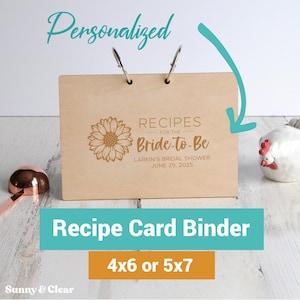 Porte-cartes recette personnalisé tournesol, décoration rustique, cadeau pour la mariée, maman, grand-mère, première maison, douche, cadeau de mariage, organisateur de cuisine