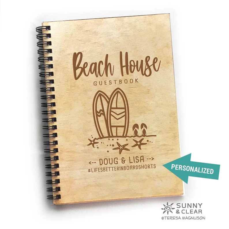 Beach House Guest Book Surfboard Starfish Vacation Etsy