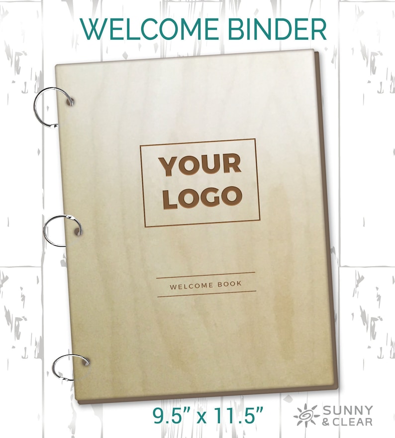 Custom Book Binder With Your Logo Airbnb Home Rental Etsy