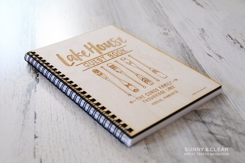 Lake House Guestbook Oars Boat Paddles Vacation Guest Book Etsy