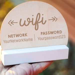 Boho Wood WiFi Sign, Wifi Password Guest Sign, Custom Wood Sign for Air BNB, Vacation Home Rental Cabin, Beach House, Laser Engraved image 5