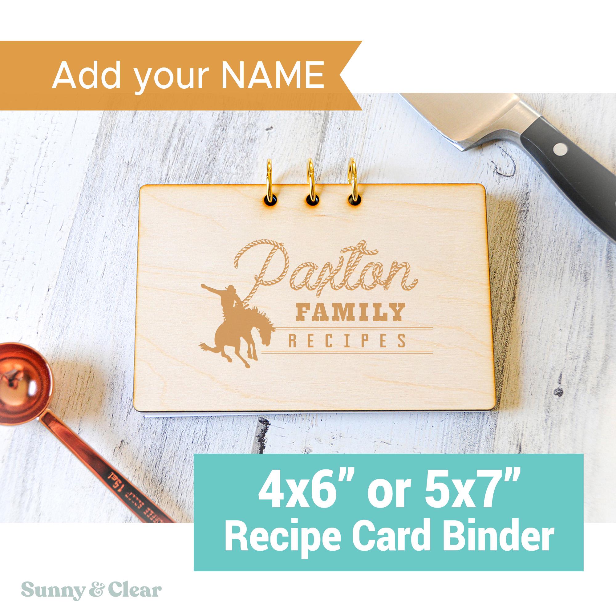 5x7 recipe card binder 5x7 Recipe Card Binder, Personalized, Homemade with Love & Butter Sunny & Clear