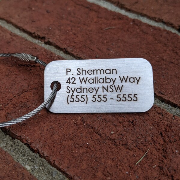 Luggage Tags Personalized Metal Etsy