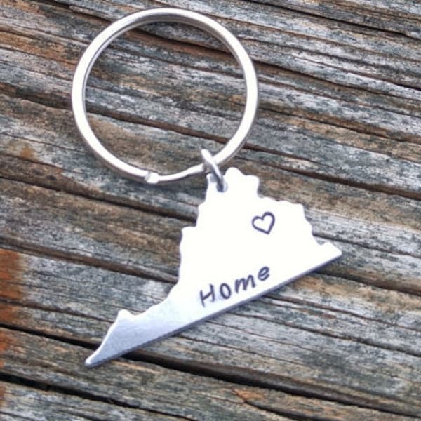 Personalized Virginia Keychain | Custom Map Keychain | Personalized State Keychain | Custom Virginia Keychain