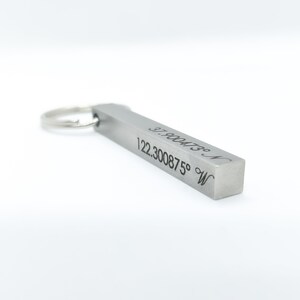 Personalized Coordinates Keychain Personalized Bar Keychain Custom Boyfriend Gift image 2