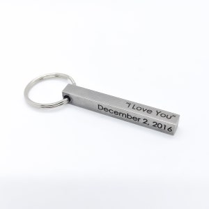 Personalized Coordinates Keychain Personalized Bar Keychain Custom Boyfriend Gift image 6