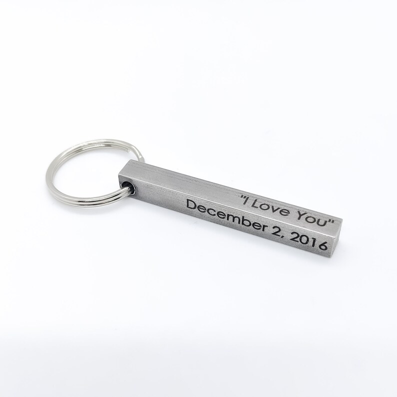 Personalized Coordinates Keychain Personalized Bar Keychain Custom Boyfriend Gift image 6