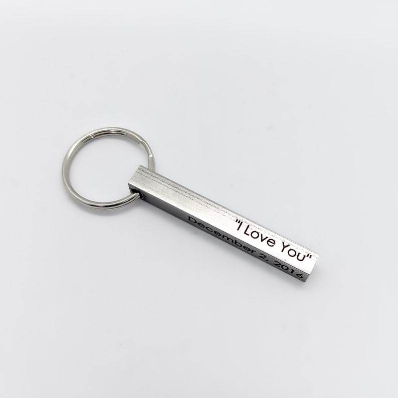 Personalized Coordinates Keychain Personalized Bar Keychain Custom Boyfriend Gift image 8