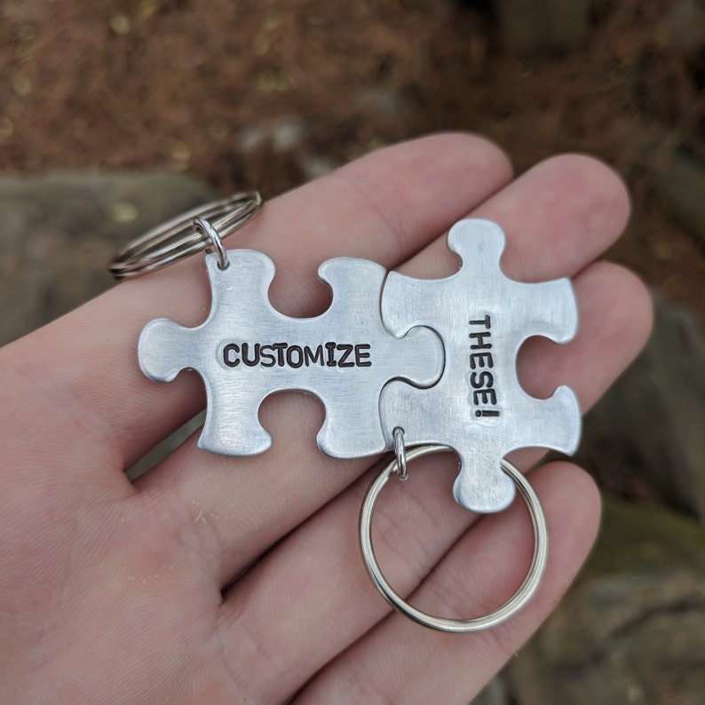 Personalized Puzzle Pieces Keychain Custom Puzzle Pieces Etsy Australia