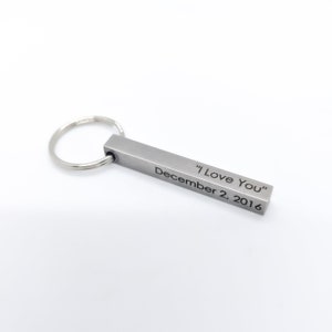 Personalized Coordinates Keychain Personalized Bar Keychain Custom Boyfriend Gift image 4