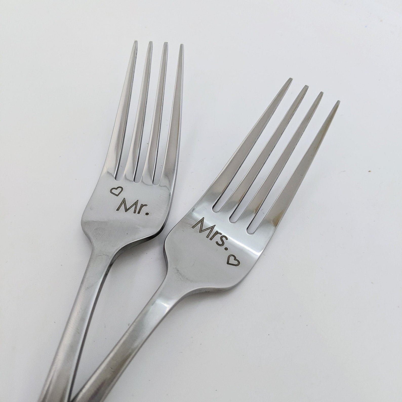 His and Hers Engraved Forks Set Personalized Wedding Gift Etsy