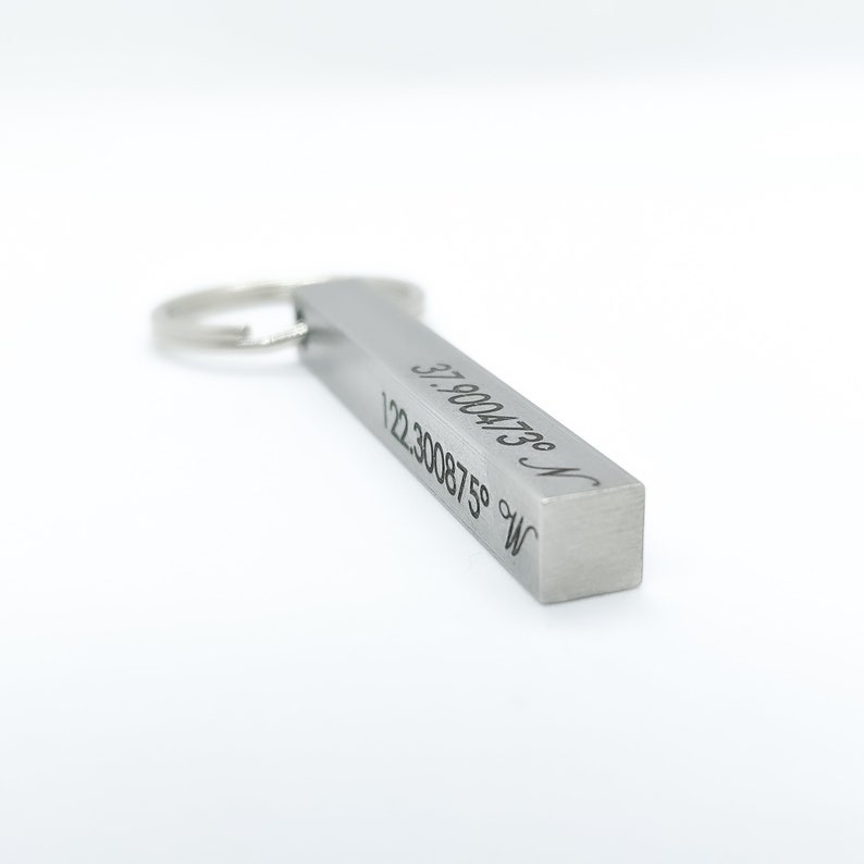 Personalized Coordinates Keychain Personalized Bar Keychain Custom Boyfriend Gift image 3