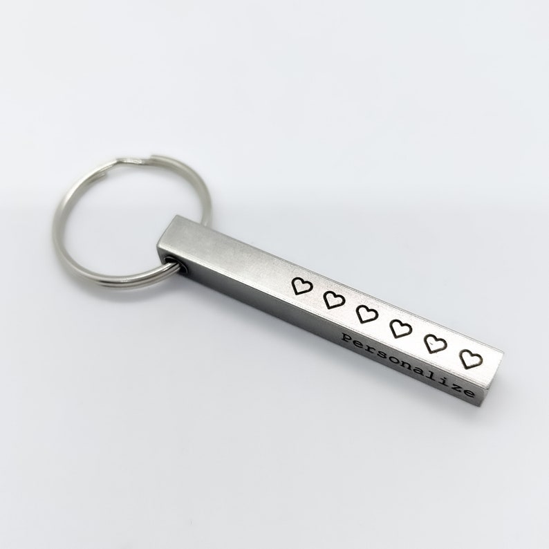 Personalized Keychain Custom Bar Keychain Engraved Etsy