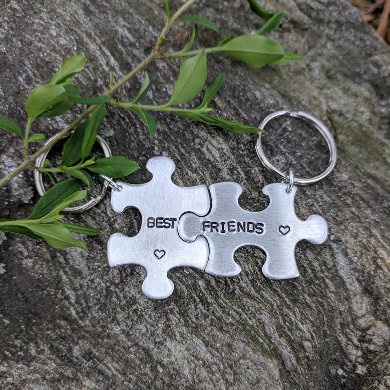 Custom Best Friend Gift Custom Puzzle Pieces Keychain Etsy