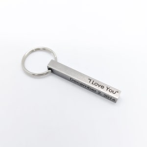 Personalized Coordinates Keychain Personalized Bar Keychain Custom Boyfriend Gift image 7