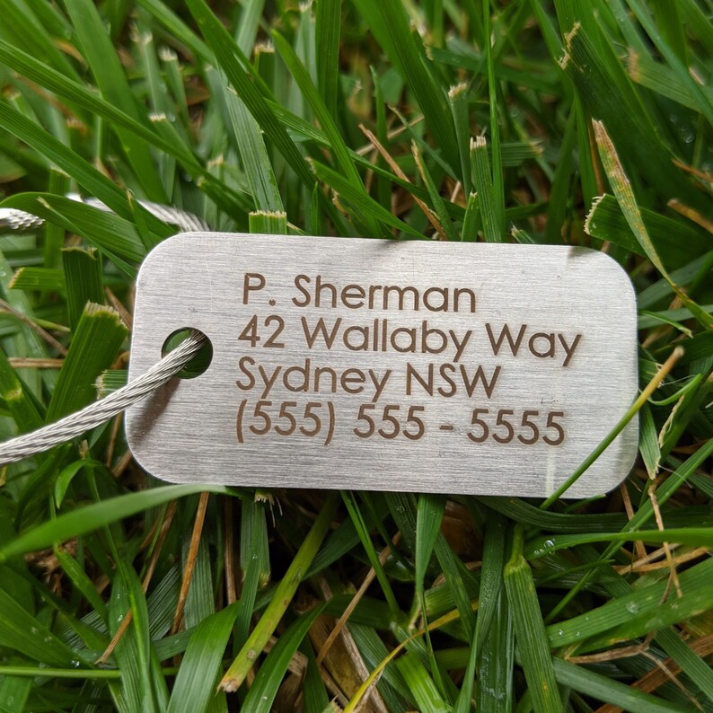 Personalized Metal Luggage Tag Custom Engraved Bag Tag Etsy Canada