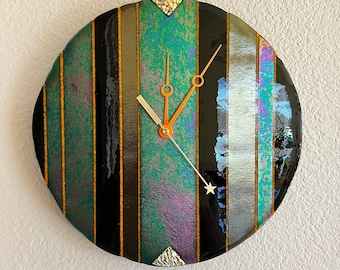 Sonoita Fused Glass Wall Clock