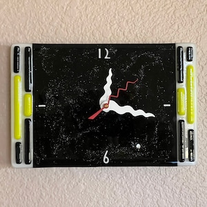 Lemon Grass Dichroic Fused Glass Wall Clock