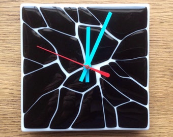 Fused Glass Shatter Art Wall Clock