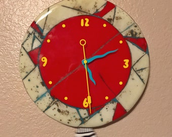 Dakota Sun Shield Fused Glass Wall Clock