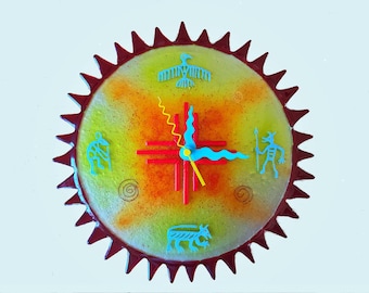 Arizona Sun Fused Glass Wall Clock