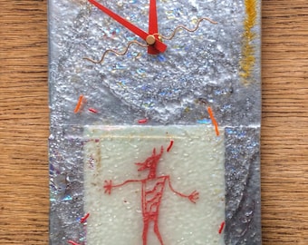 Coyote Fused Glass Wall Clock