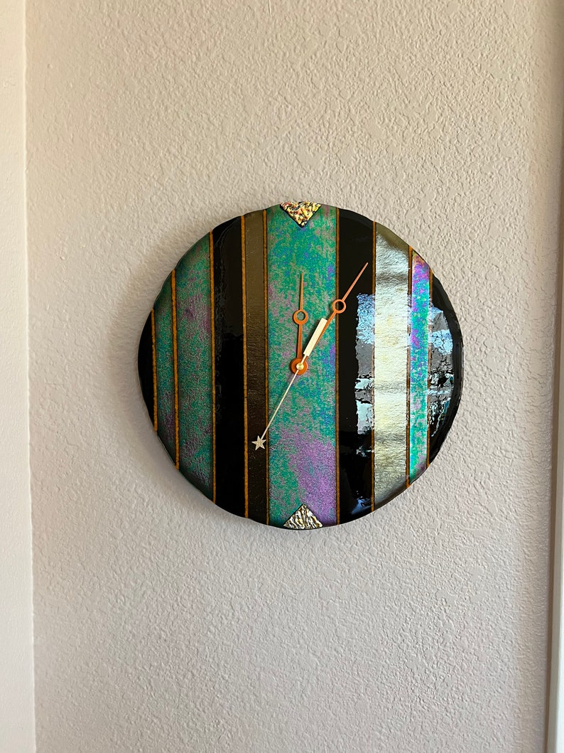 Sonoita Fused Glass Wall Clock image 4