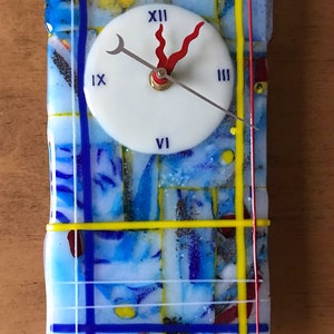 Tidal Pool Fused Glass Wall Clock