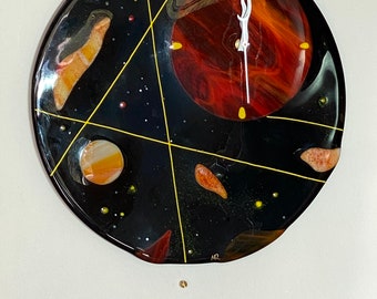 Cosmos Fused Glass Wall Clock