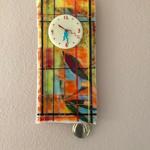 Tiffany Pendulum Glass Wall Clock image 1